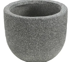 Dehner Kunststein-Topf Rock, rund, grau