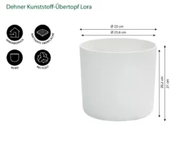 Dehner Kunststoff-Übertopf Lora, rund