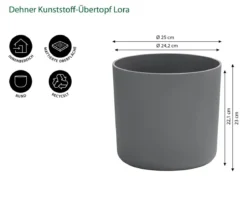 Dehner Kunststoff-Übertopf Lora, rund