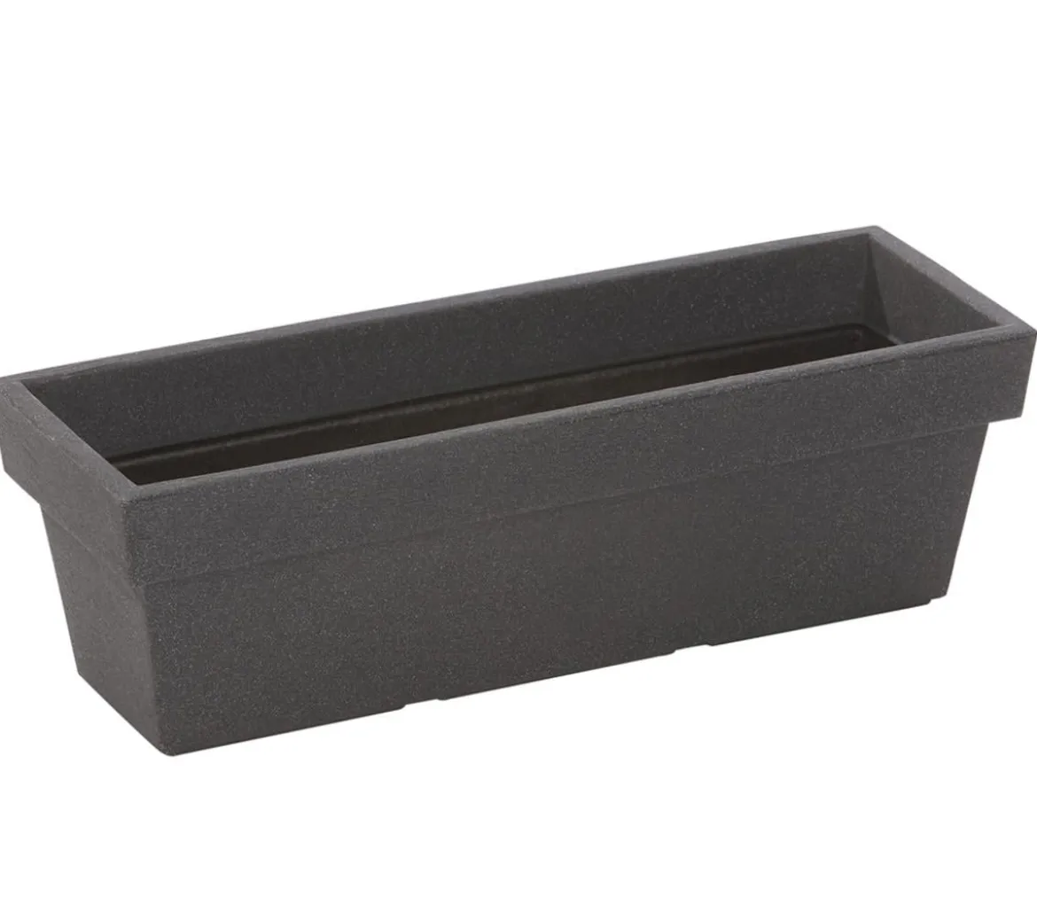 Dehner Kunststoff-Blumenkasten Pisa, ca. B60/H20/T20 cm, anthrazit