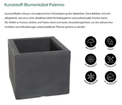 Dehner Kunststoff-Blumenkübel Palermo, quadratisch