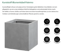 Dehner Kunststoff-Blumenkübel Palermo, quadratisch