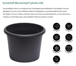 Dehner Kunststoff-Blumentopf Cylindro XXL, rund