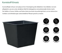 Dehner Kunststoff-Einsatz, eckig, schwarz
