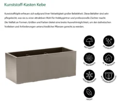 Dehner Kunststoff-Kasten Kebe, rechteckig, ca. B100/H40/T40 cm