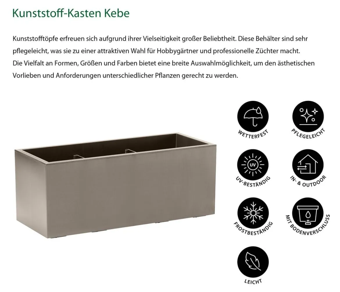 Dehner Kunststoff-Kasten Kebe, rechteckig, ca. B100/H40/T40 cm