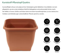 Dehner Kunststoff-Pflanztopf Quattro, eckig