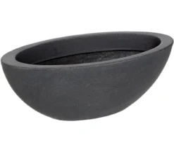 Dehner Kunststoff-Schale Miami, oval, anthrazit, ca. B52/H20/T23 cm