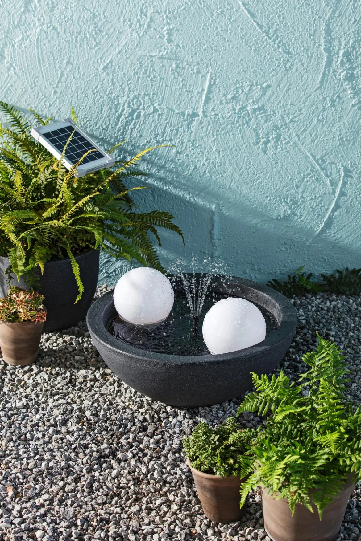 Dehner Kunststoff-Schale Miami, rund, anthrazit, ca. Ø52/H20 cm