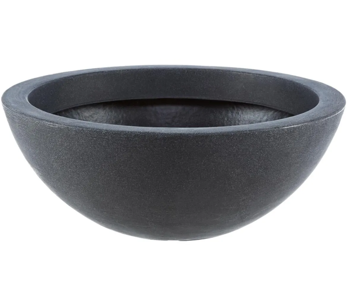 Dehner Kunststoff-Schale Miami, rund, anthrazit, ca. Ø52/H20 cm