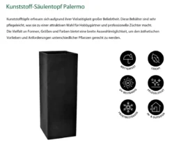 Dehner Kunststoff-Säulentopf Palermo, quadratisch