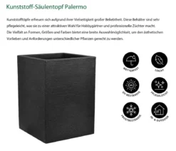 Dehner Kunststoff-Säulentopf Palermo, quadratisch