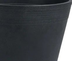Dehner Kunststoff-Topf Groovy, konisch, anthrazit