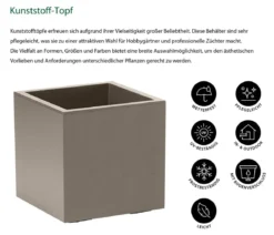 Dehner Kunststoff-Topf Kebe, quadratisch, ca. B40/H40/T40 cm