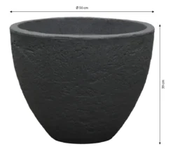 Dehner Kunststoff-Topf Stone, konisch, anthrazit
