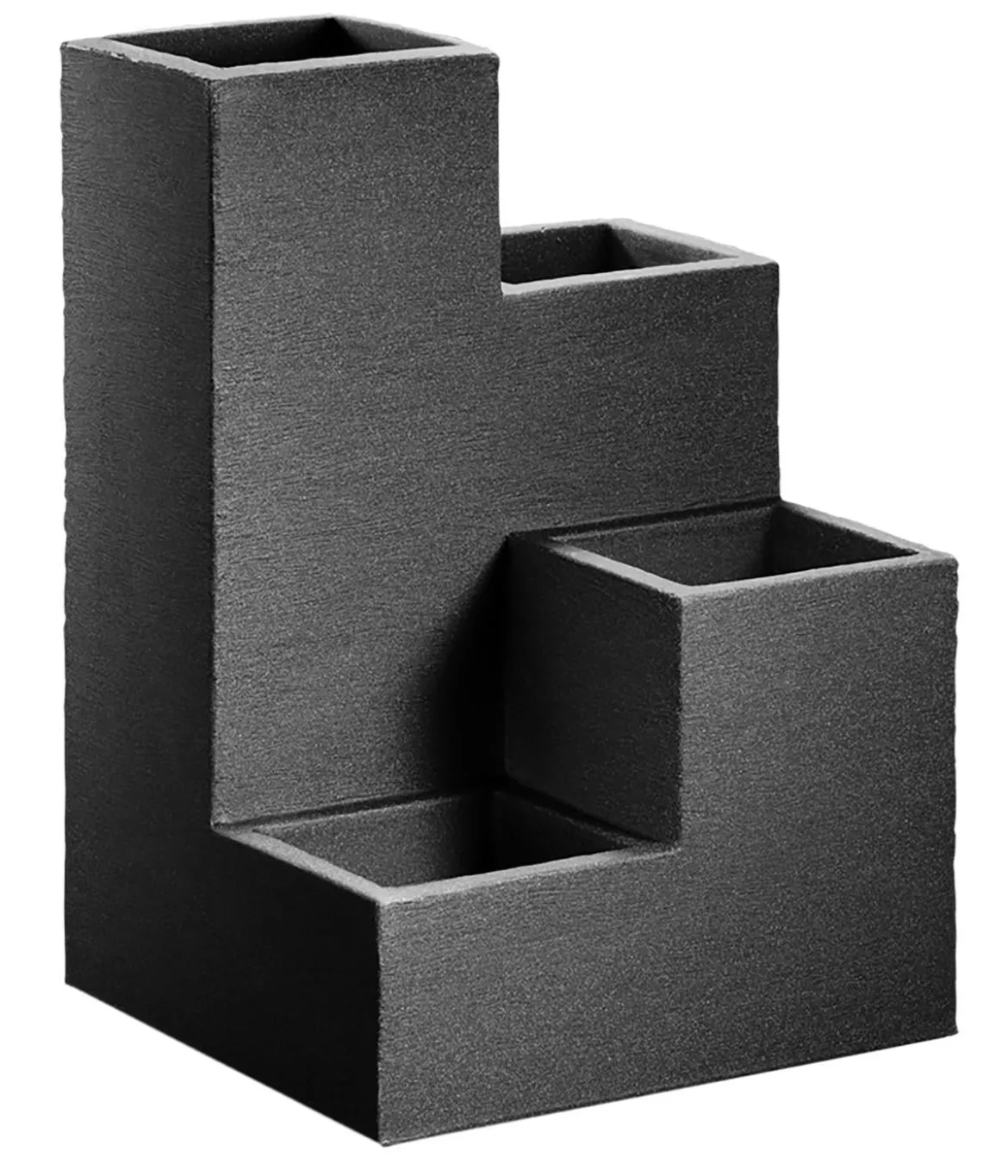 Dehner Kunststoff-Wendeltreppentopf Palermo, quadratisch, anthrazit, ca. B40/H60/T40 cm