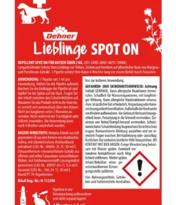 Dehner Lieblinge Floh- und Zeckenschutz Spot On für Katzen, 4 x 1 ml