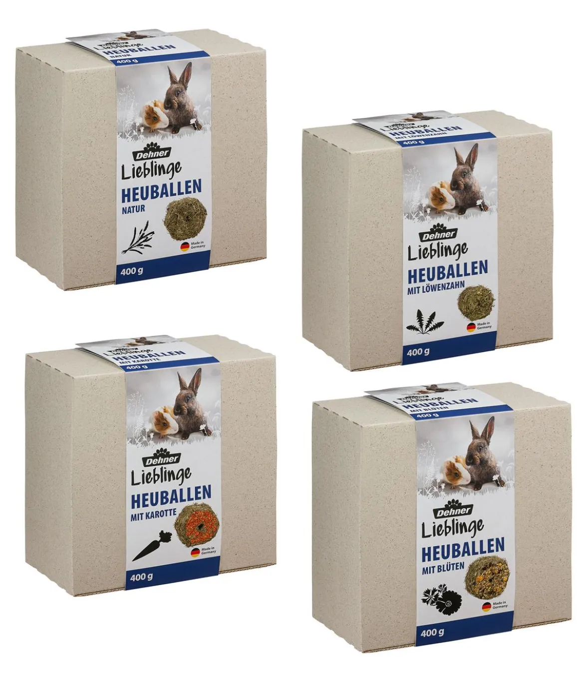 Dehner Lieblinge Heuballen Probierset, 4 x 400 g