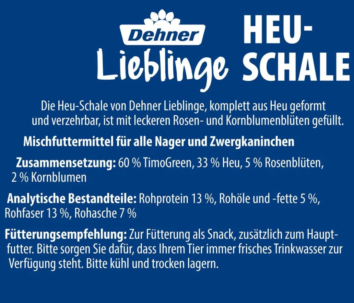 Dehner Lieblinge Heu-Schale mit Rosenblüte & Kornblume, 115 g