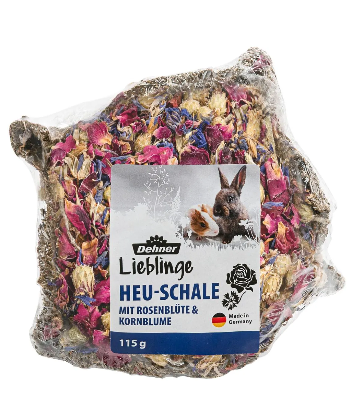 Dehner Lieblinge Heu-Schale mit Rosenblüte & Kornblume, 115 g