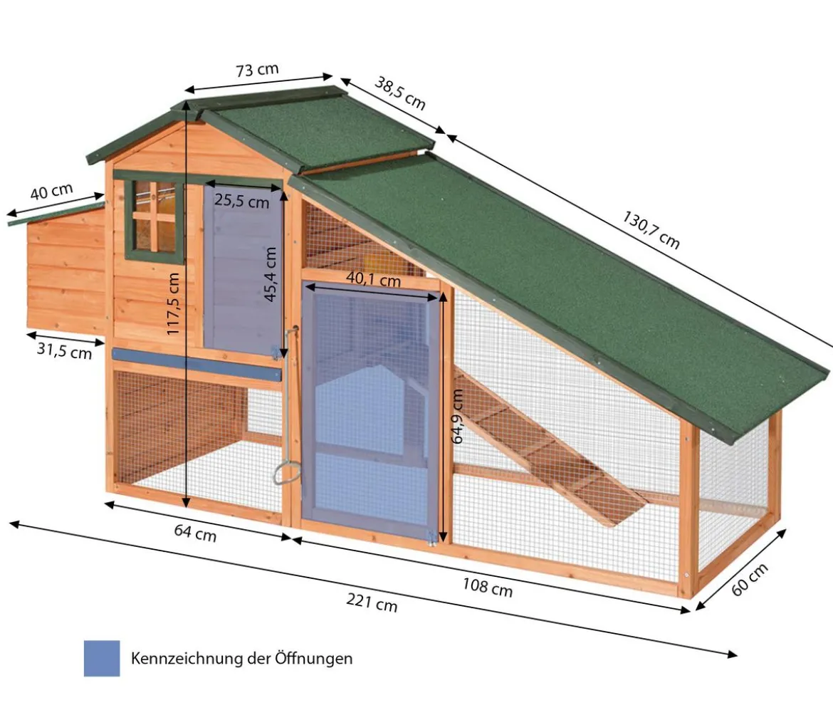 Dehner Lieblinge Hühnerstall Cottage, ca. B221/H117,5/T73 cm