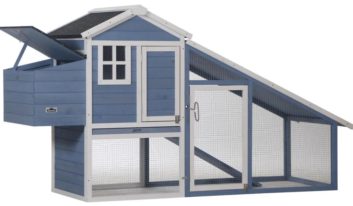 Dehner Lieblinge Hühnerstall Cottage, hellblau, ca. B221/H117,5/T73 cm