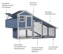 Dehner Lieblinge Hühnerstall Cottage, hellblau, ca. B221/H117,5/T73 cm