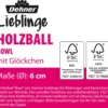 Dehner Lieblinge Holzball Bowl mit Glöckchen, ca. Ø6 cm