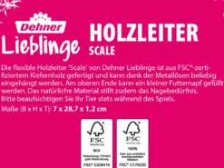 Dehner Lieblinge Holzleiter Scale, ca. B7/H28,7/T1,2 cm