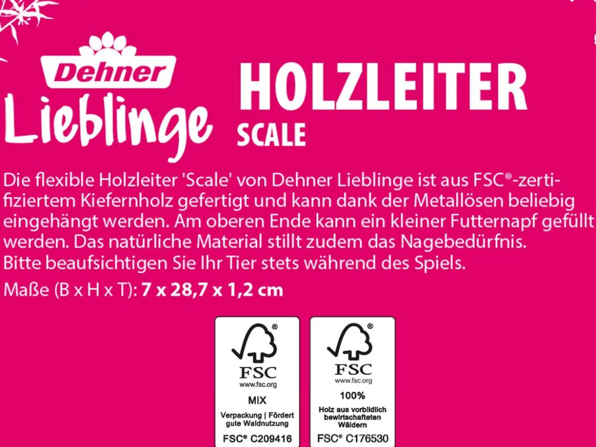 Dehner Lieblinge Holzleiter Scale, ca. B7/H28,7/T1,2 cm