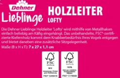 Dehner Lieblinge Holzleiter Lofty, ca. B7/H27/T1,1 cm