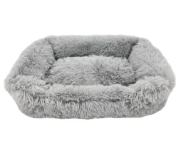 Dehner Lieblinge Hundebett Luxury Cozy, rechteckig, grau, ca. B70/H20/T50 cm