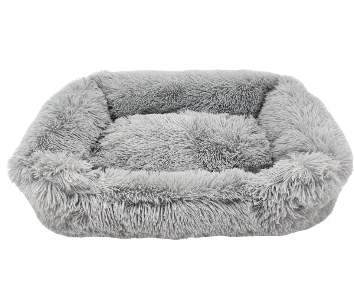 Dehner Lieblinge Hundebett Luxury Cozy, rechteckig, grau, ca. B70/H20/T50 cm
