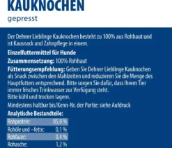 Dehner Lieblinge Hundesnack Kauknochen, gepresst, 160 g