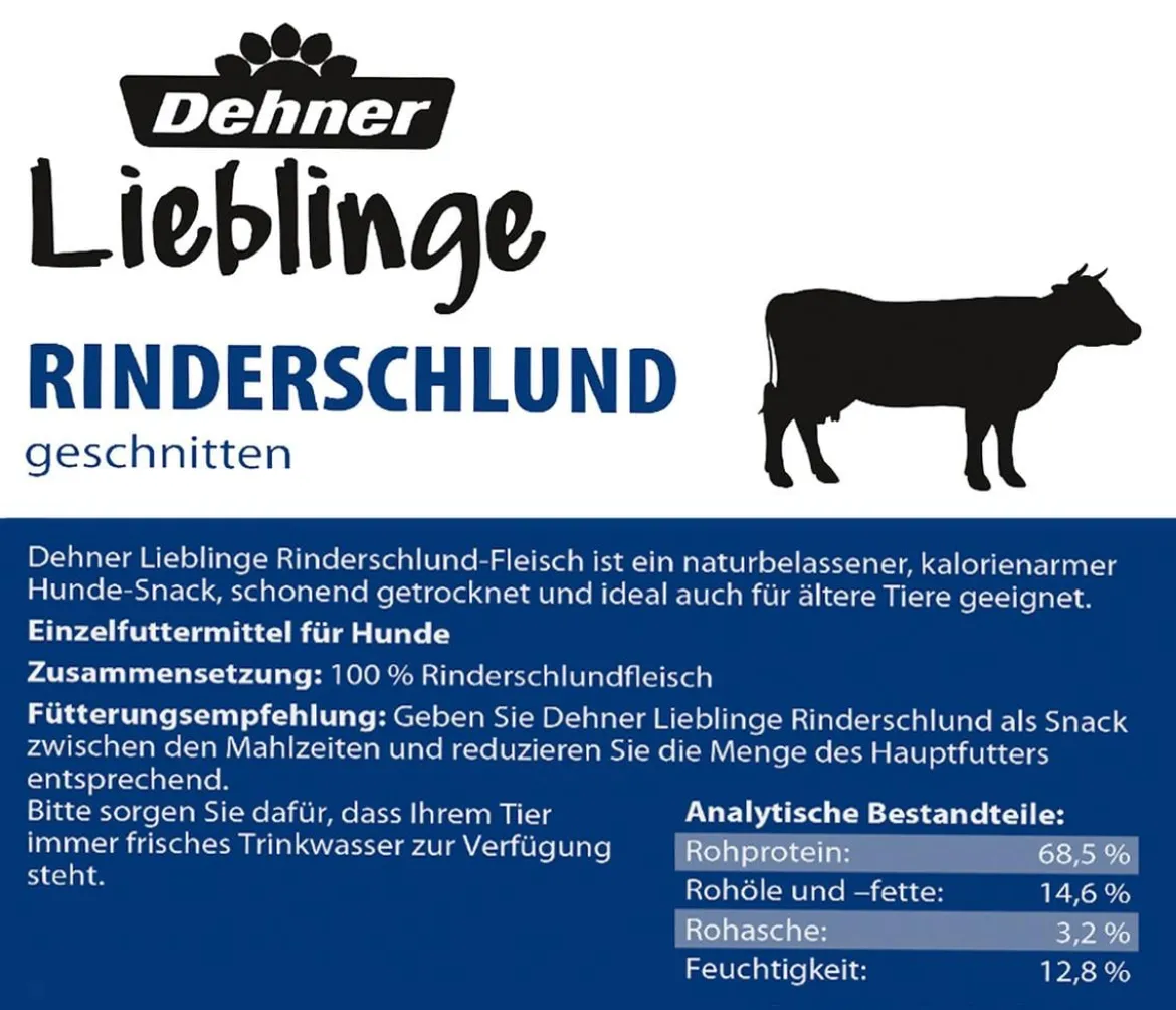 Dehner Lieblinge Hundesnack Rinderschlund geschnitten