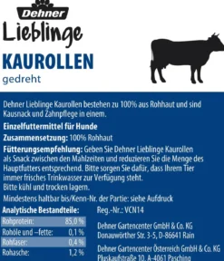 Dehner Lieblinge Hundesnack Kaurollen, gedreht, 180 g 20 Stk.