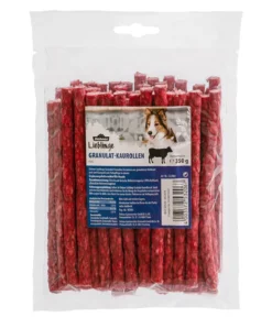 Dehner Lieblinge Hundesnack Granulat-Kaurollen, rot, 50 Stk.