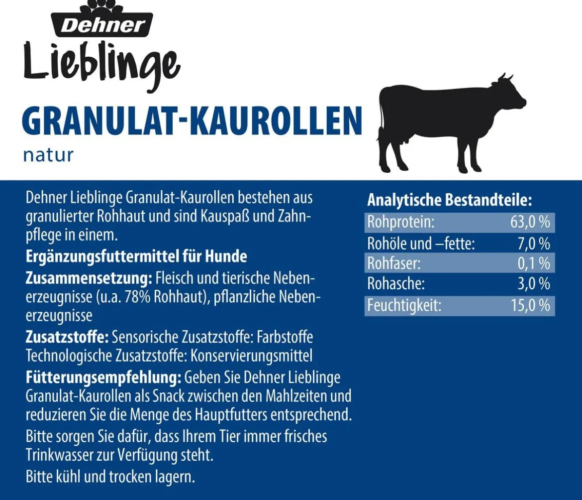 Dehner Lieblinge Hundesnack Granulat-Kaurollen, 20 Stk., 350 g