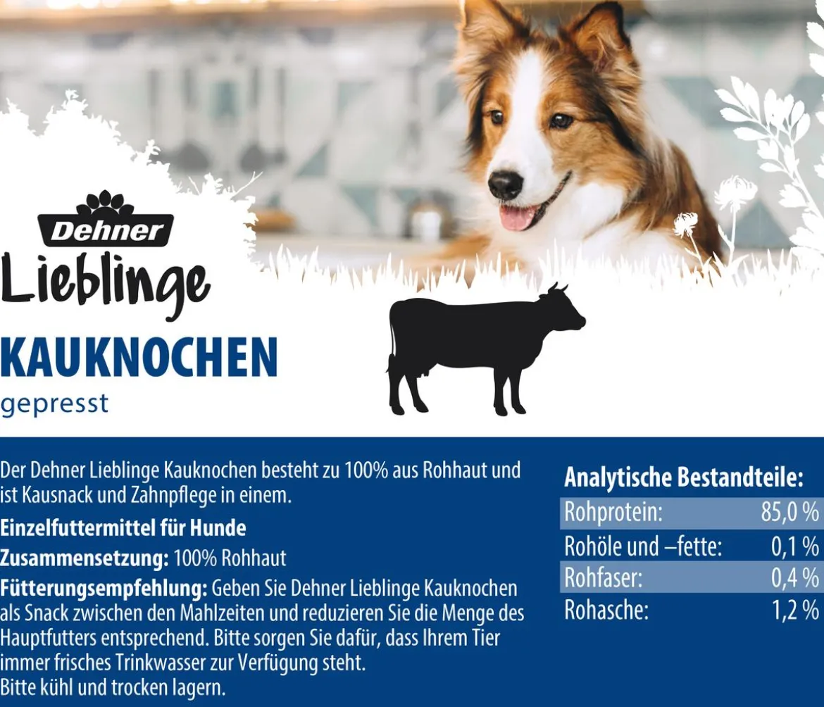 Dehner Lieblinge Hundesnack Kauknochen, gepresst, 45 g