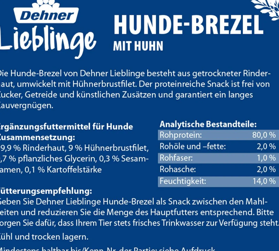 Dehner Lieblinge Hundesnack Hunde-Brezel mit Huhn