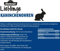 Dehner Lieblinge Hundesnack Kaninchenohren mit Fell