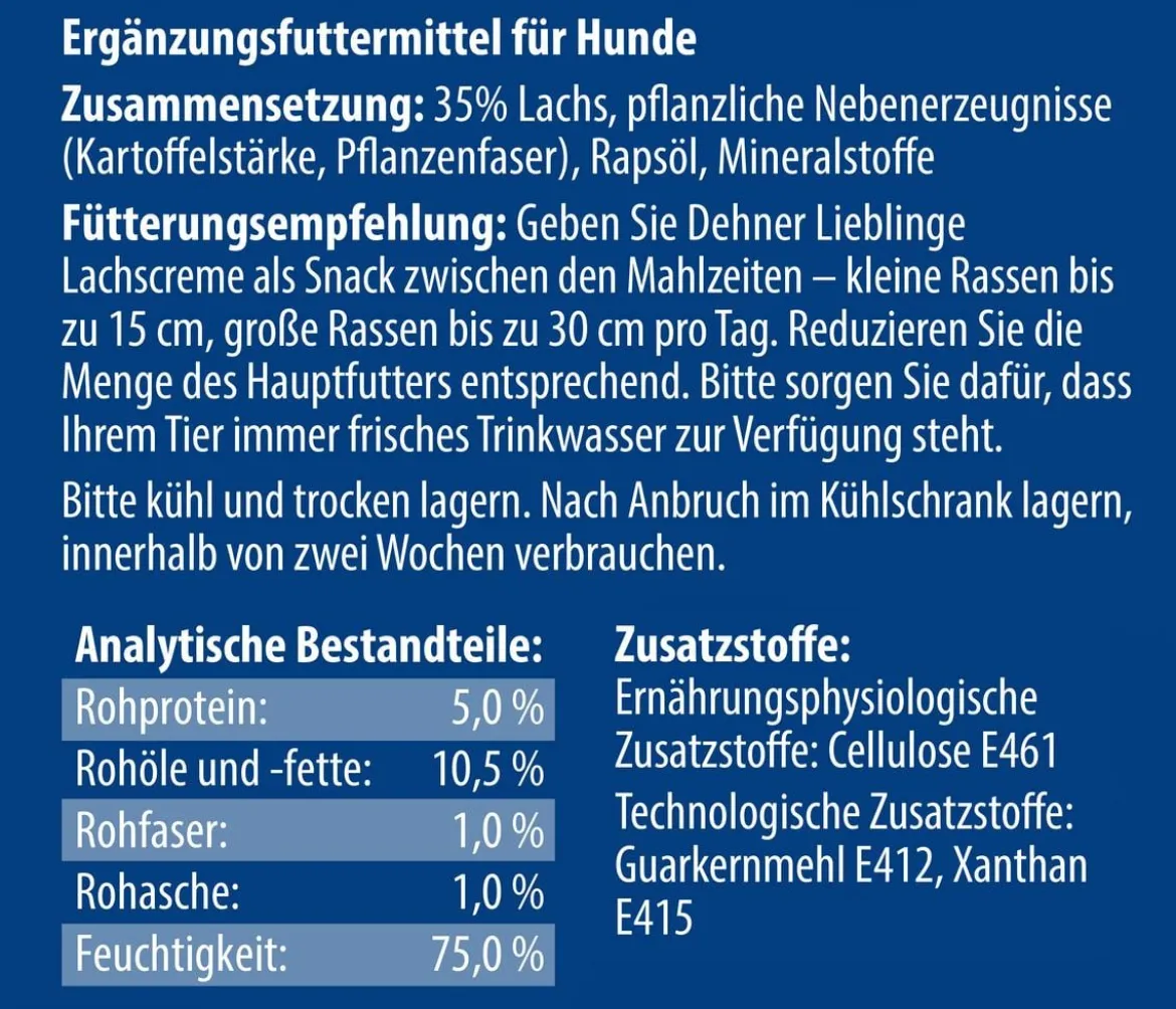 Dehner Lieblinge Hundesnack Lachscreme, 75 g
