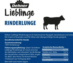 Dehner Lieblinge Hundesnack Rinderlunge, 500 g
