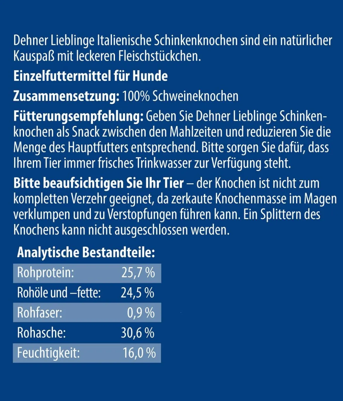 Dehner Lieblinge Hundesnack Schinkenknochen Mini