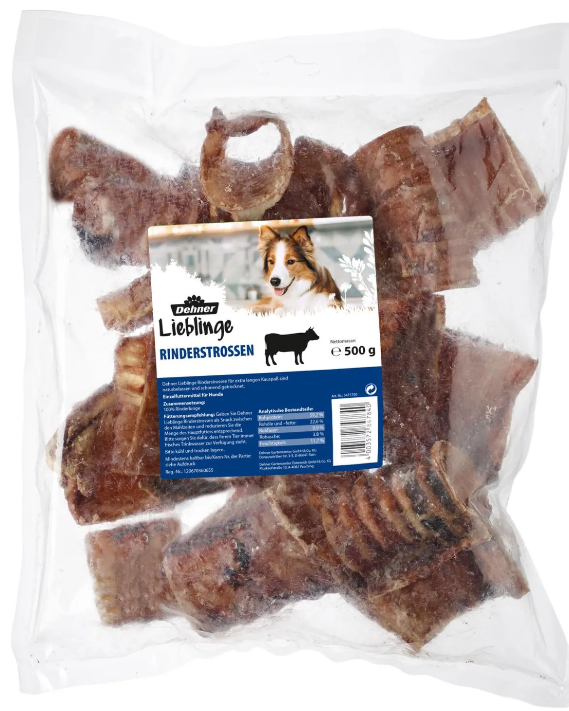 Dehner Lieblinge Hundesnack Rinderstrossen, 500 g