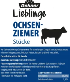 Dehner Lieblinge Hundesnack Ochsenziemer, 140 g