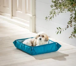 Dehner Lieblinge 2in1-Kühlmatte Serenity, rechteckig, blau, ca. B73,5/H4/T63 cm