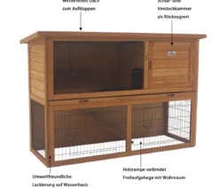 Dehner Lieblinge Kaninchenstall Hoppel, ca. B136,4/H92/T50 cm