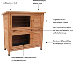 Dehner Lieblinge Kaninchenstall Original mit Wärmedämmung, ca. B114/H116/T57 cm