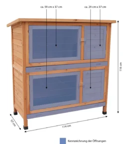 Dehner Lieblinge Kaninchenstall Original mit Wärmedämmung, ca. B114/H116/T57 cm